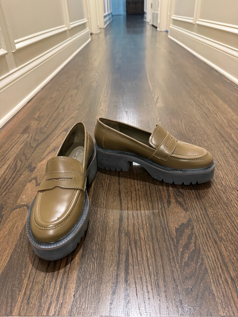 Free People Chunky Platform Loafer in Olive Green
